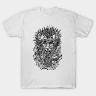 Indian Fox Holding Mayan Calendar, Funny Cute Fox Lover Gift T-Shirt T-Shirt